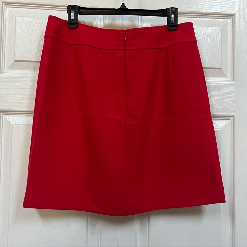 LOFT Vibrant Red Mini Skirt Size 10 - Picture 4 of 12